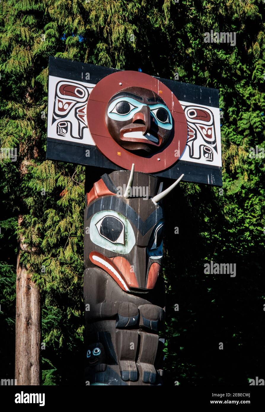 Totempfahl in Vancouver, Kanada Stockfoto