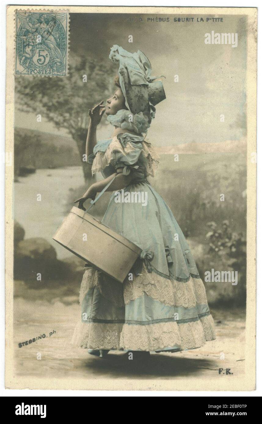 KEIN NAME FK Éditeurs d'Art (Paris). III Ein Phébus sourit la petite. Fotostebbing. Stockfoto