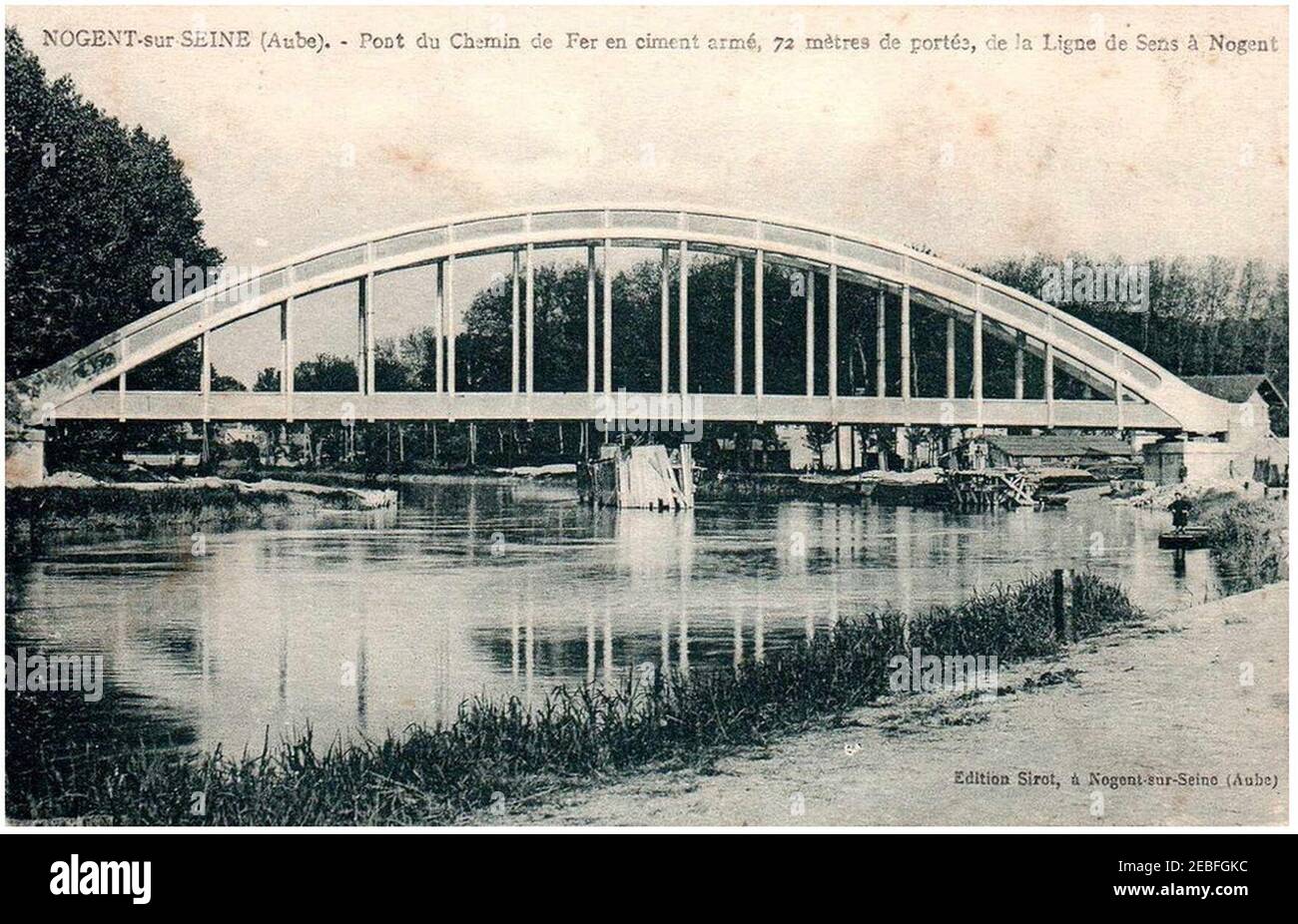 Nogent-sur-seine Pont de la ligne de Sens. Stockfoto