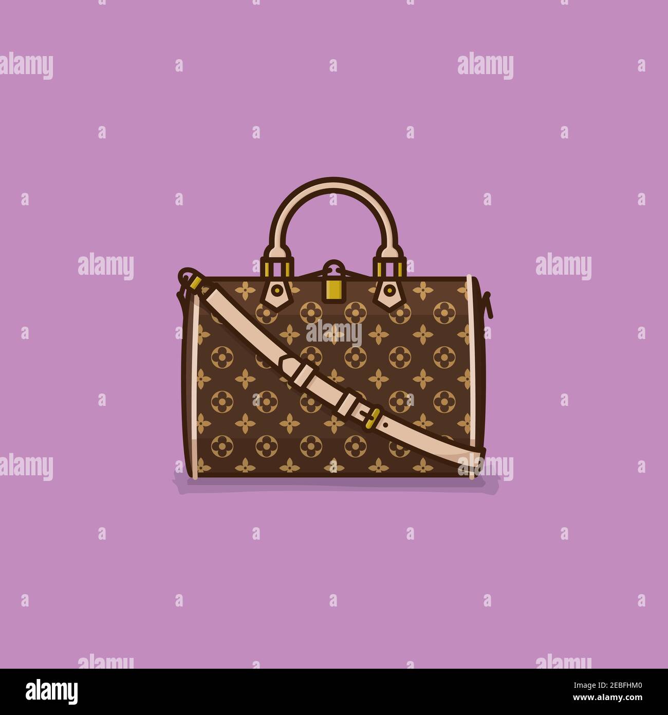 Ikonische Mode Designer Handtasche Vektor Illustration für Handtasche Tag auf Oktober 10 Stock Vektor