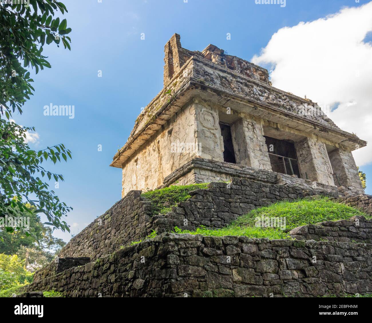 Tempel des Grafen in den Maya-Ruinen von Palenque, ein UNESCO-Weltkulturerbe, in Chiapas, Mexiko Stockfoto