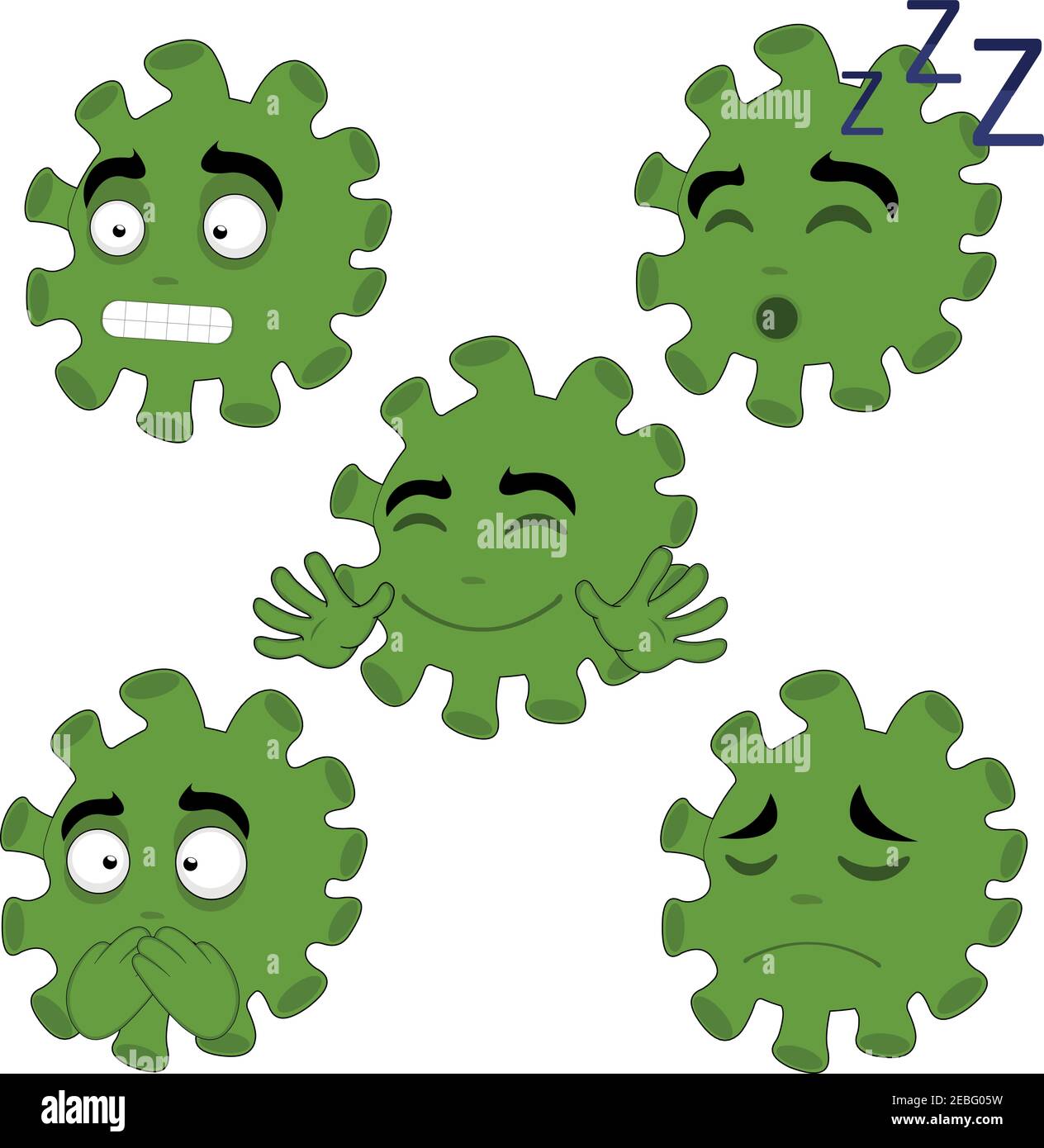 Vektor-Illustration von Coronavirus Ausdrücke Cartoon Stock Vektor