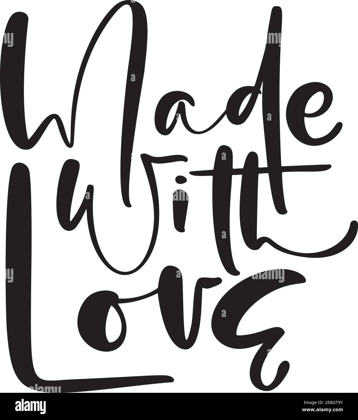 Mit Liebe handgeschriebene Kalligraphie Schriftzug Text. Handgezeichneter Schriftzug Kind Zitat. Vektor-Illustration für greting Karte, T-Shirt Baby, Banner Stock Vektor