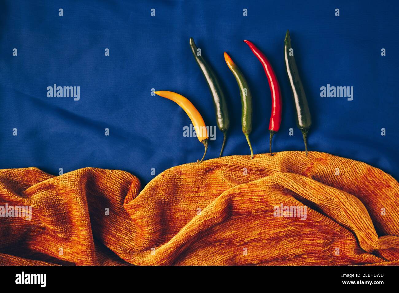 Layout von Paprikapuz sieht aus wie eine Waldlandschaft Stockfoto