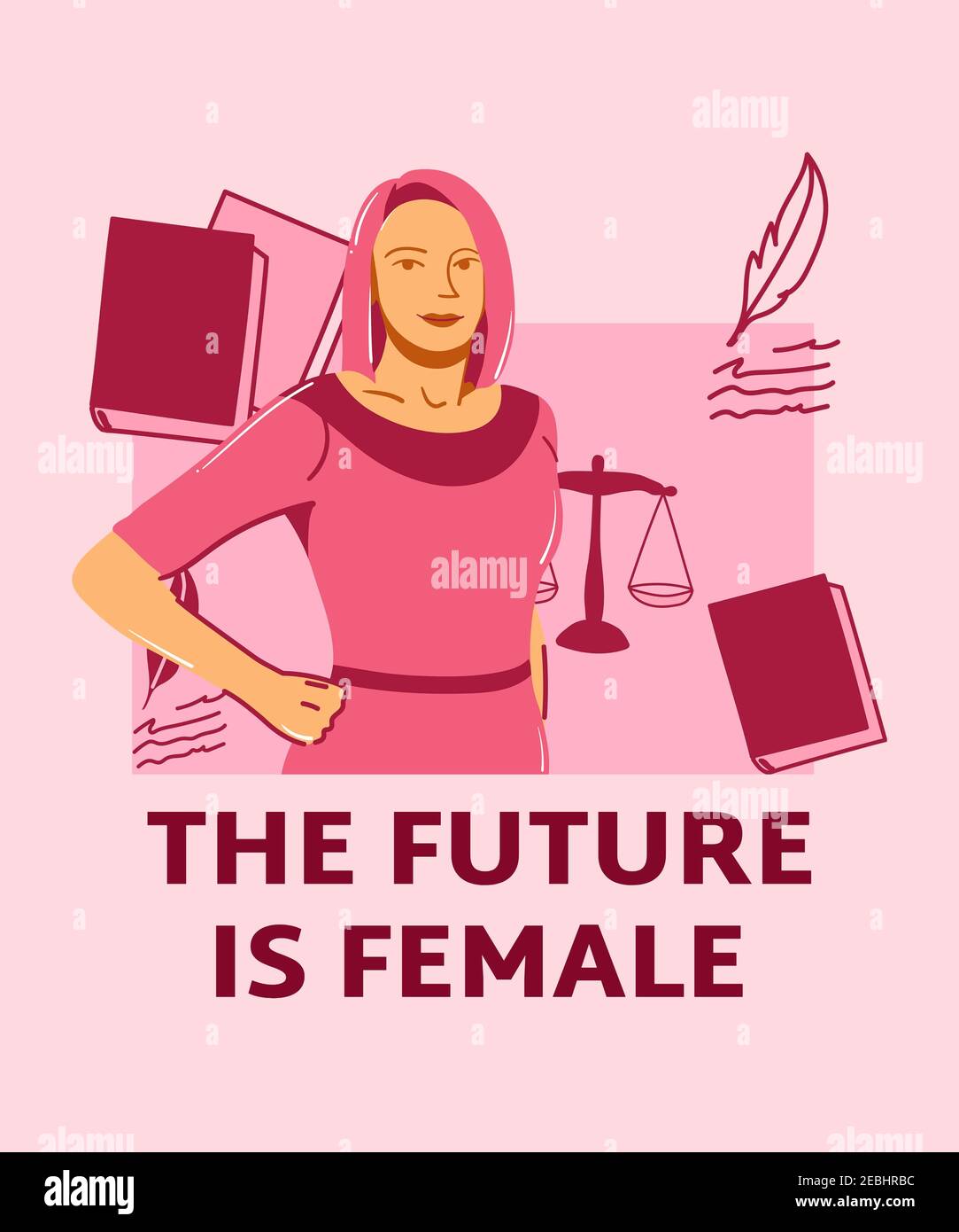 Zitat T-Shirt-Design für Frauen gestärkt Stockfoto