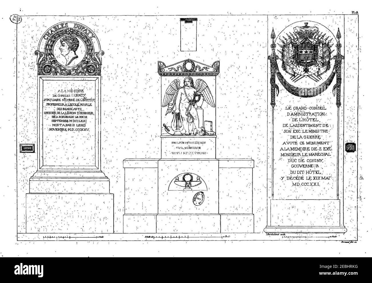 Normand - Sehenswürdigkeiten funéraires choisis dans les cimetières de Paris - Planche 18. Stockfoto