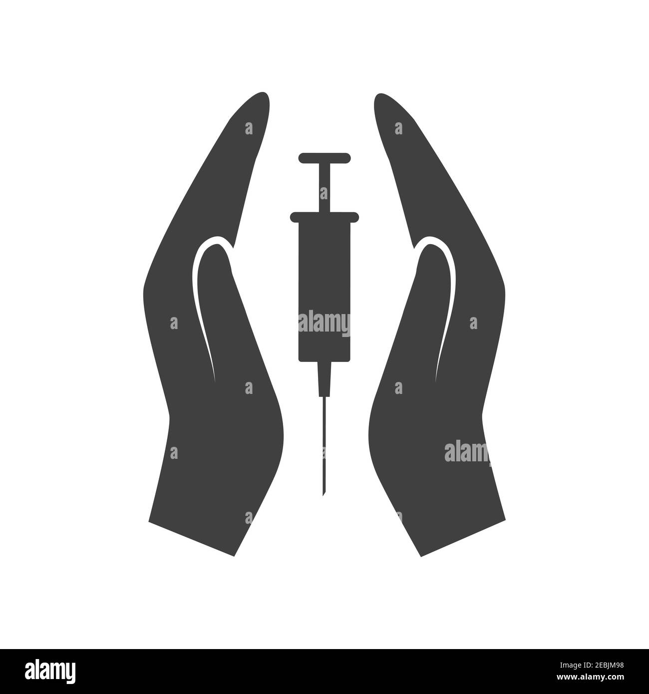 COVID 19, CORONAVIRUS-IMPFSTOFF MIT SPRITZE ILLUSTRATION VECTOR Stock Vektor