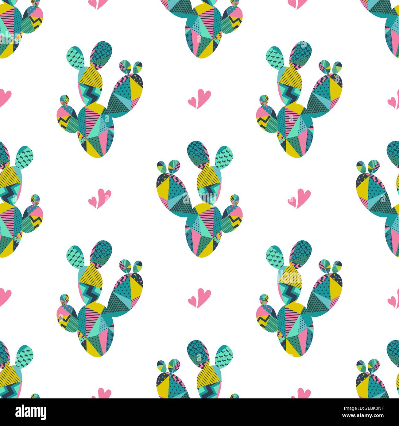 Kaktus Pflanze Vektor nahtlose Muster. Stock Vektor