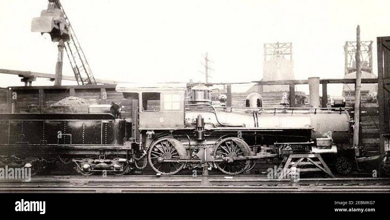 NPRR 4-4-0 Dampflokomotive Nr. 6, gebaut von Manchester als NYPandB 25, wurde New Haven Nummer 1937, Klasse D-12, verwendet bis 1920 und verschrottet im Jahr 1923. Stockfoto