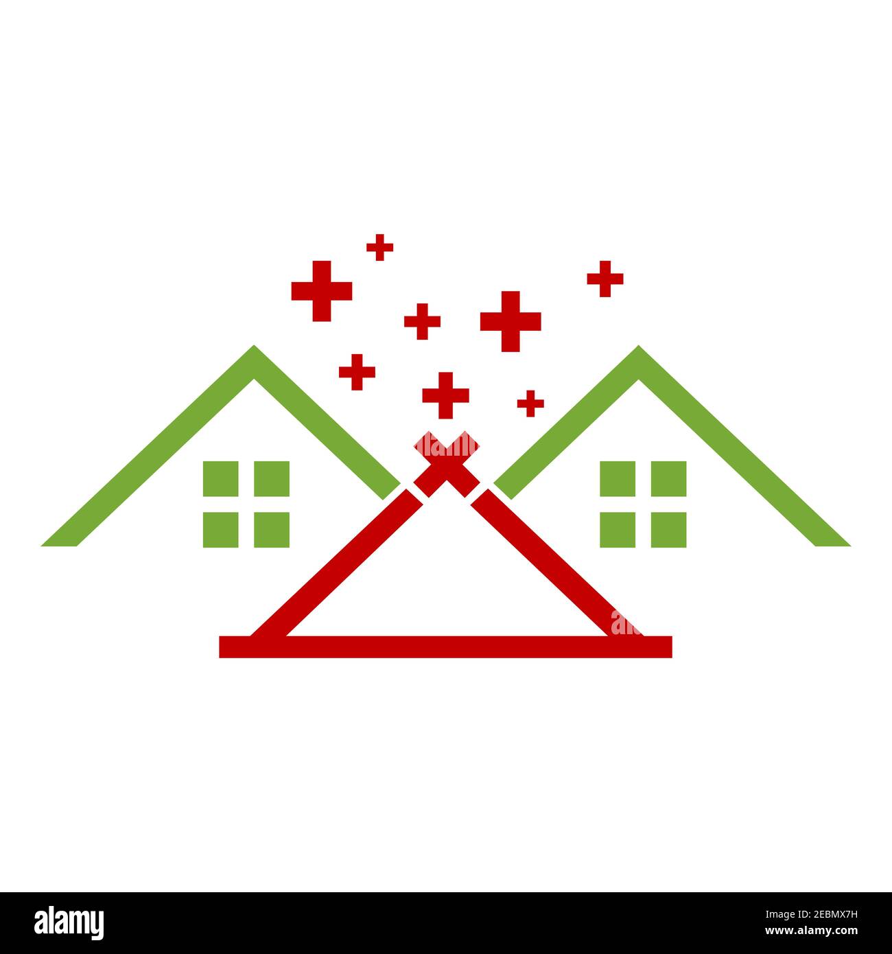 Home Pflege Vektor Emblem Zeichen Symbol Marke Logotyp. Vektorgrafik EPS,8 EPS,10 Stock Vektor