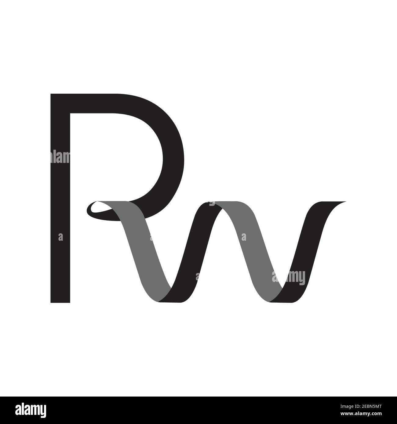Anfangsbuchstabe RW-förmiges Band für Ihr bestes Geschäftssymbol. Vektorgrafik EPS,8 EPS,10 Stock Vektor