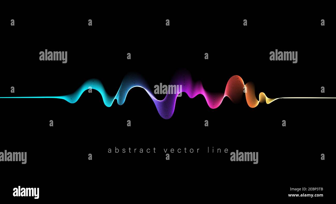 Abstrakt fließende wellenförmige Linien. Bunte dynamische Welle. Vektor-Design-Element für Konzept von Musik, Party, Technologie, modern. Stock Vektor