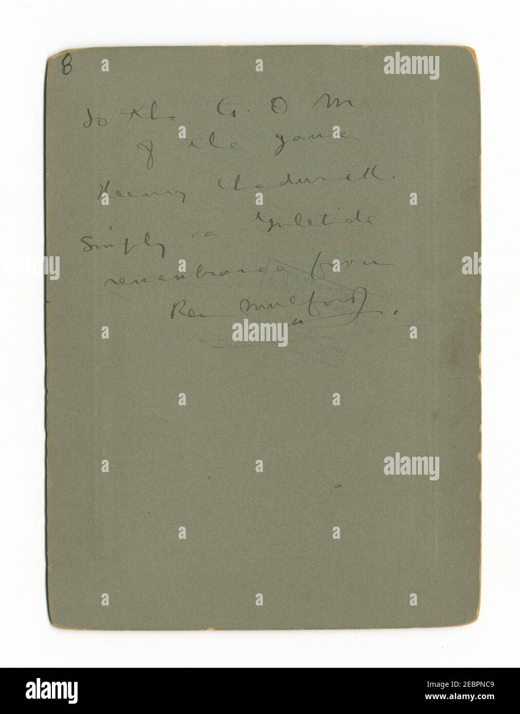 Ren Mulford, an den G. O. M. des Spiels Henry Chadwick, einfach eine Yuletide-Erinnerung von Ren Mulford Stockfoto