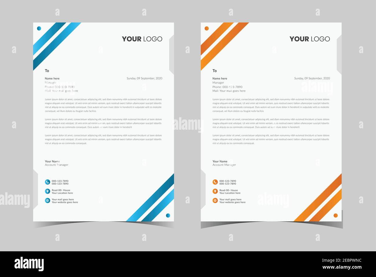 Briefkopfvorlage Druckdesign Geschaftsbriefpapier Moderner Briefkopf Firmenbriefkopf Stock Vektorgrafik Alamy