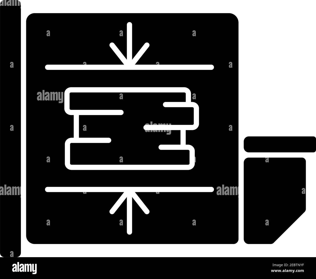 Müllpresse schwarzes Glyphensymbol Stock Vektor