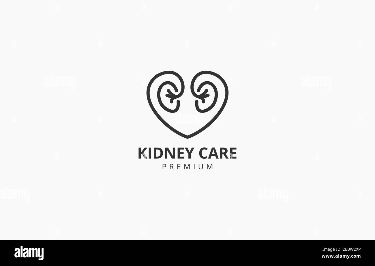 Einfache Umriss Nierenpflege Urologie Logo Vektor-Vorlage geeignet für Organisation, Unternehmen oder Gemeinschaft Logo, die auf Nierenkrankheit Problem betreffen Stock Vektor