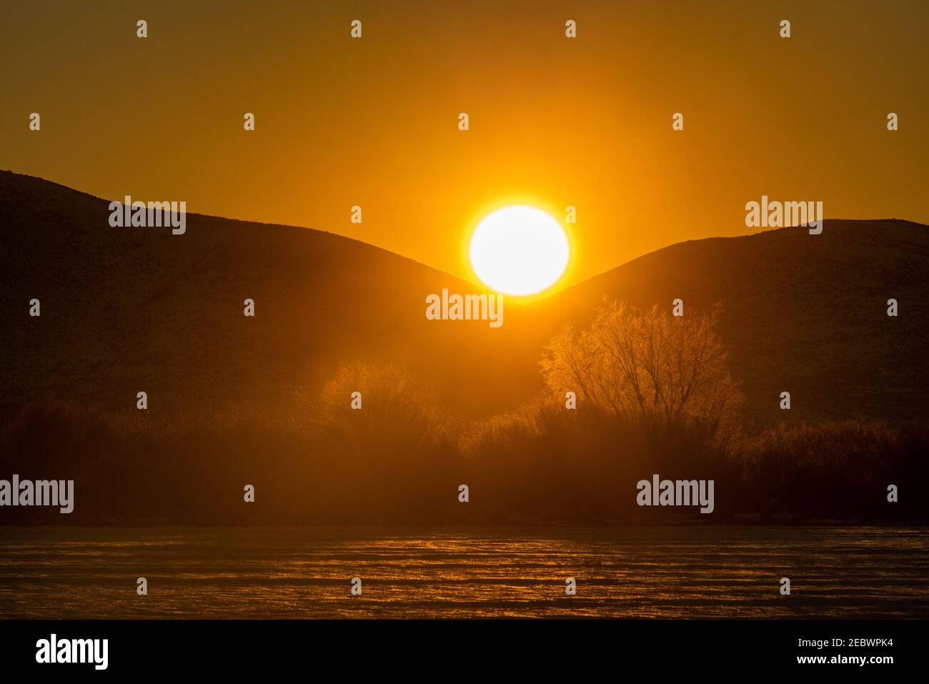 USA, Idaho, Bellevue, Sonnenuntergang über Hügeln Stockfoto