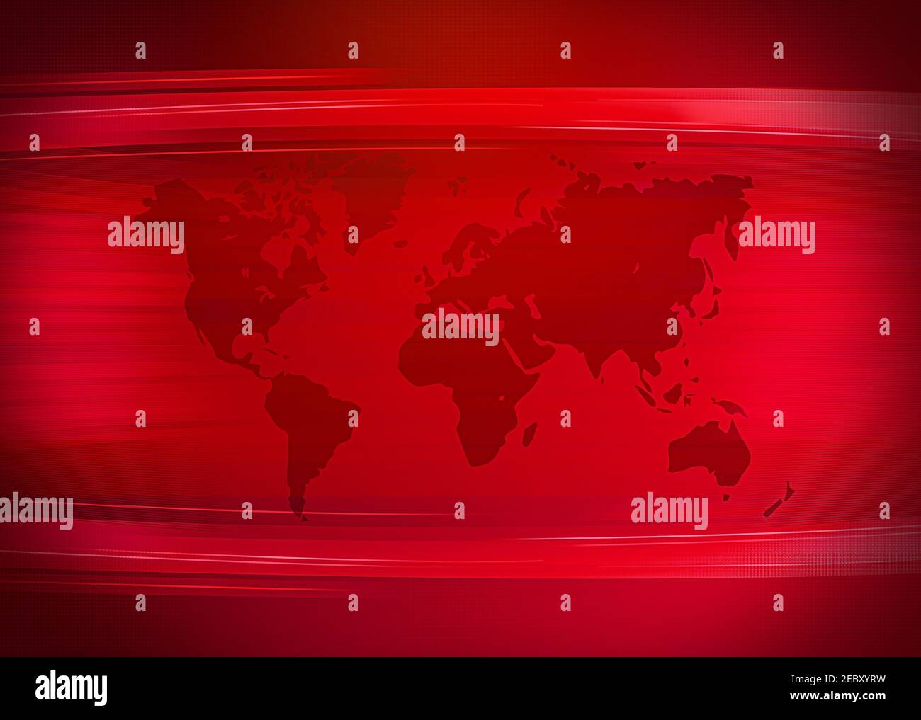 Modern Red Breaking News Broadcasting Media Hintergrund Design Tapete. Abstraktes Wanddesign für aktuelle Nachrichten Stockfoto