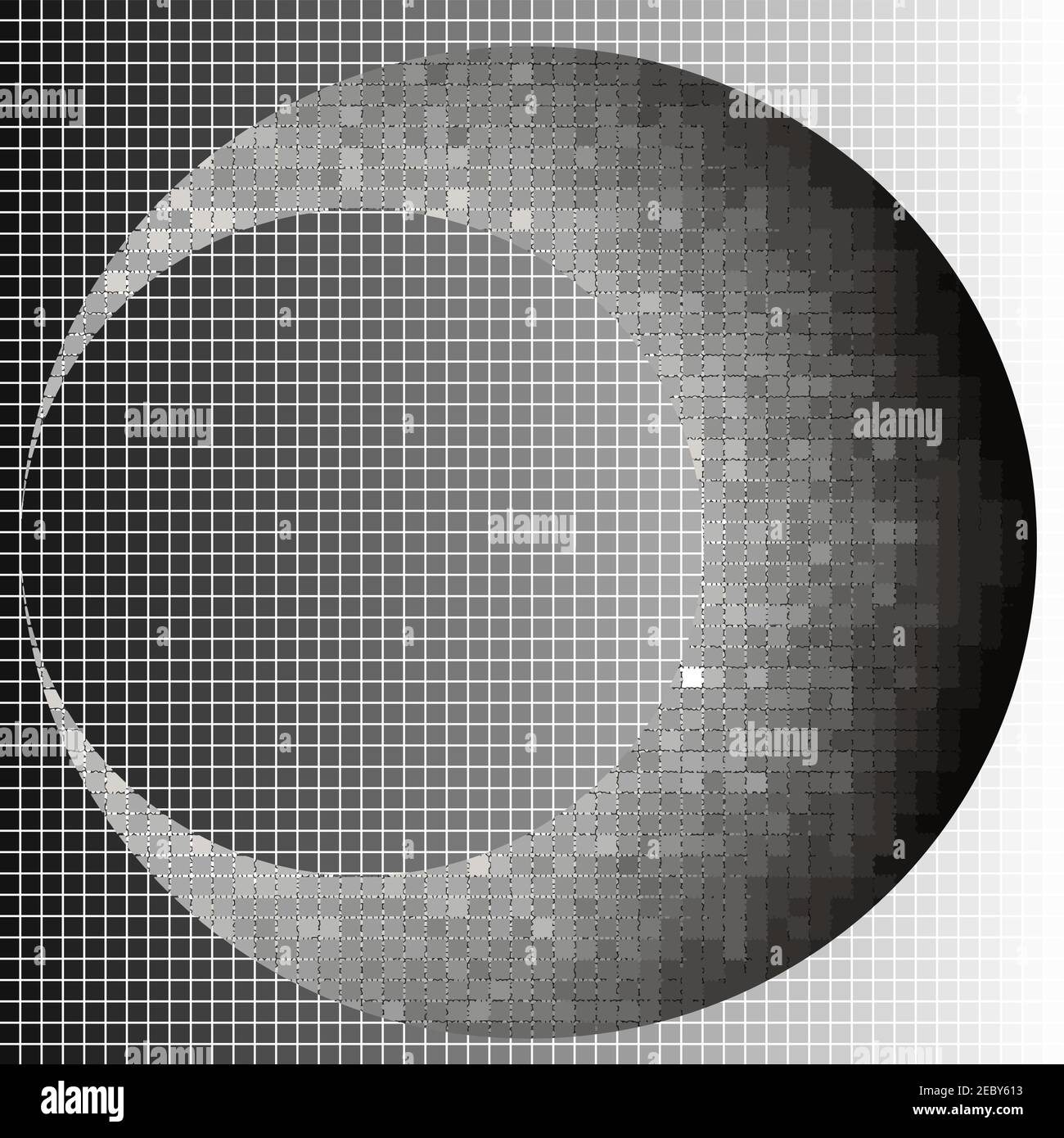 Halbmond Halbton Quadrate geometrische Kunst EPS10 Vektor-illustrationar. Hintergrund und der Mond auf verschiedenen Ebenen. Stock Vektor
