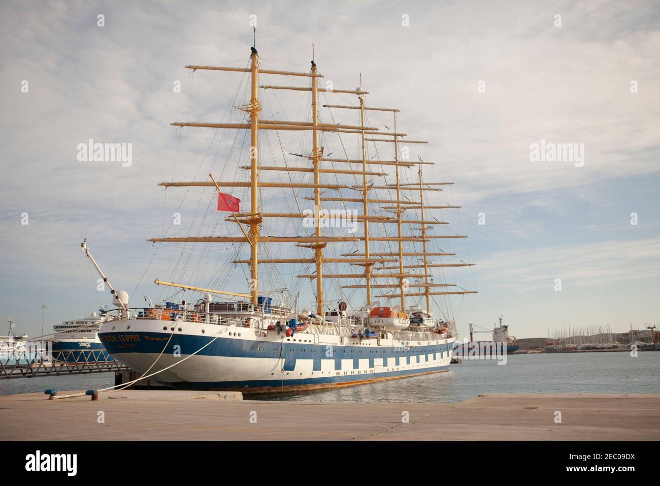 Segelschiff Royal Clipper, Star Clippers Kreuzfahrten im Hafen von Lavrio, Athen Griechenland Stockfoto