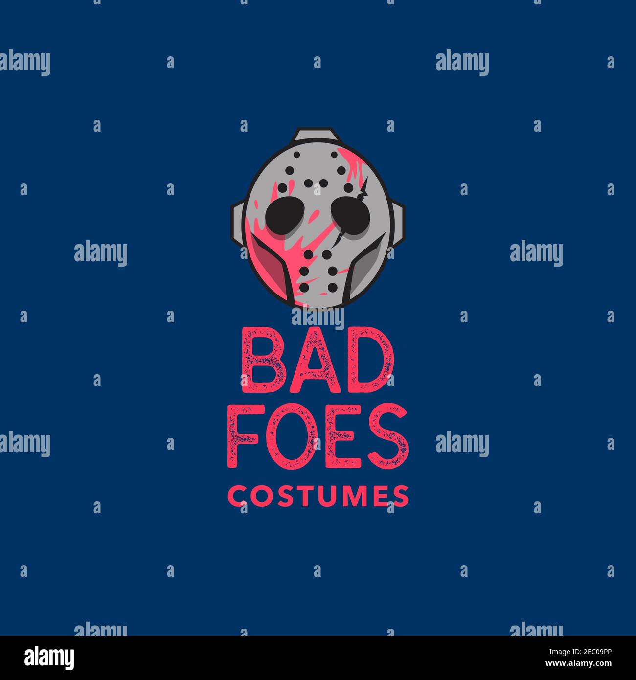 Logo Design Vorlage für gruselige Halloween Kostüm Shop Stockfoto