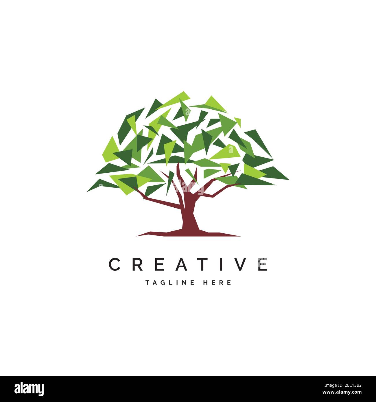 Kreative Baum Logo Design Illustration Vektor Vorlage Stock Vektor