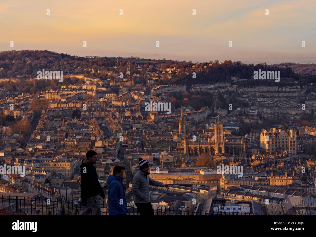 Winterlandschaft goldene Stunde über Bath Stockfoto