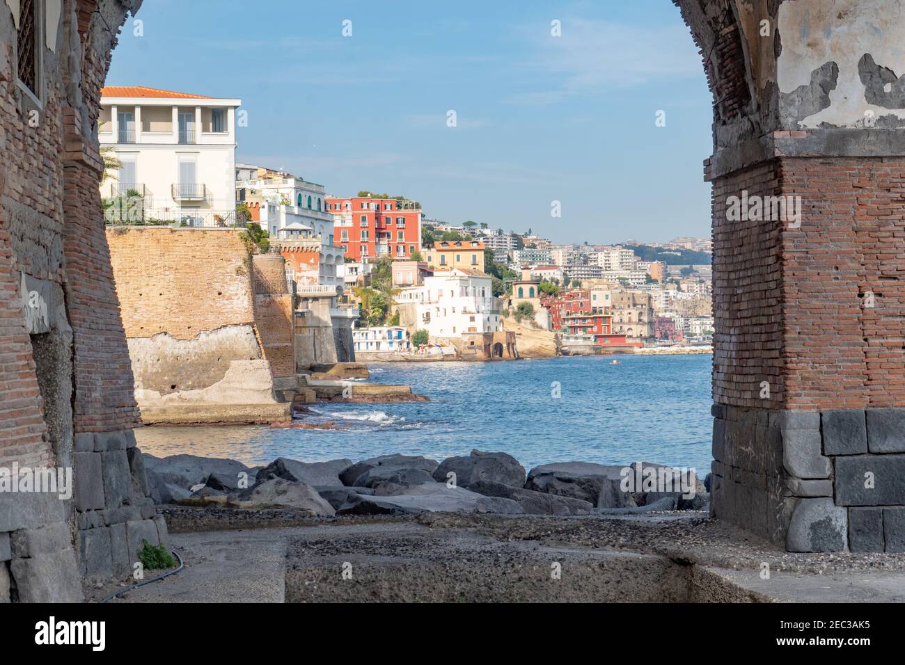 Costa di posillipo da Villa lauro Stockfoto