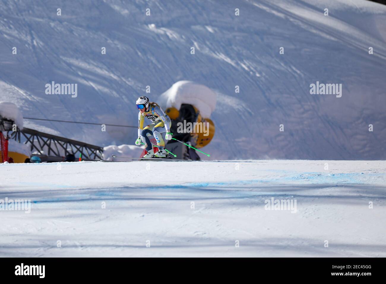 LIE Kajsa Vickhoff (NOR) im Einsatz während der FIS Alpine Ski Weltmeisterschaften 2021 - Abfahrt - Damen, alpines Skirennen in Cortina (BL), Italien. , . Februar 13 2021 (Foto: IPA/Sipa USA) Quelle: SIPA USA/Alamy Live News Stockfoto