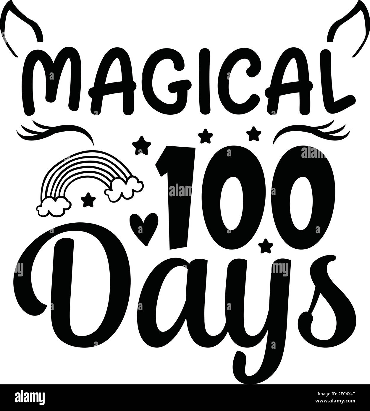 Magische 100 Tage, Schule Vektor-Datei Stock Vektor