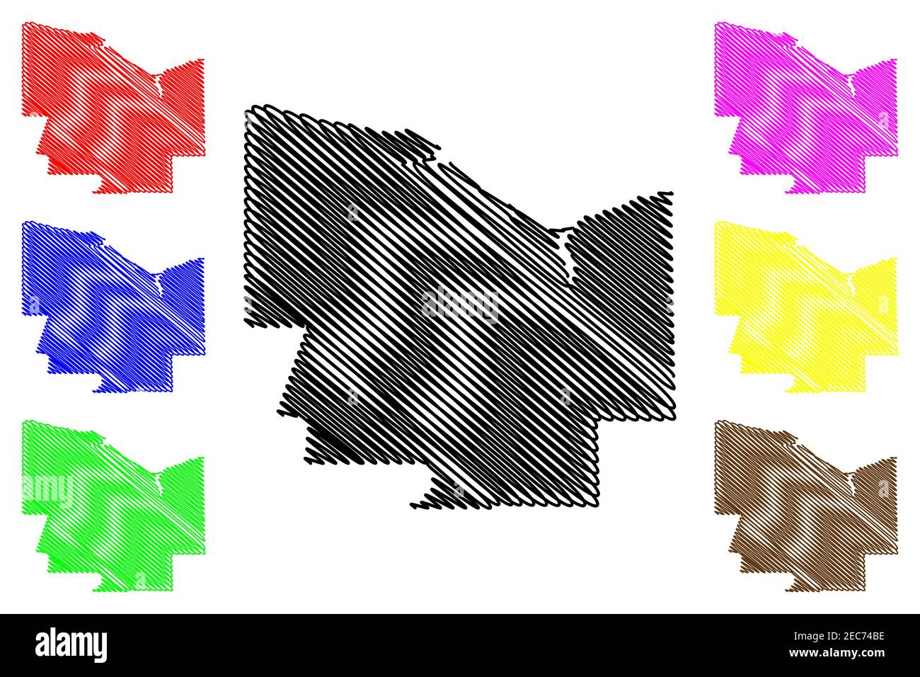 Monroe County, New York State (U.S. County, United States of America, USA, U.S., US) Kartenvektordarstellung, Scribble Skizze Monroe Karte Stock Vektor