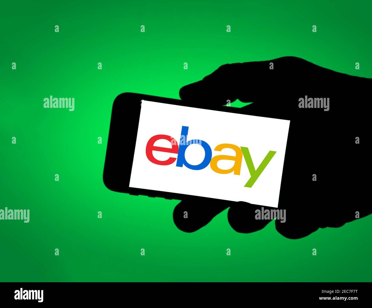 EBay-Logo auf mobilen Geräten Stockfoto