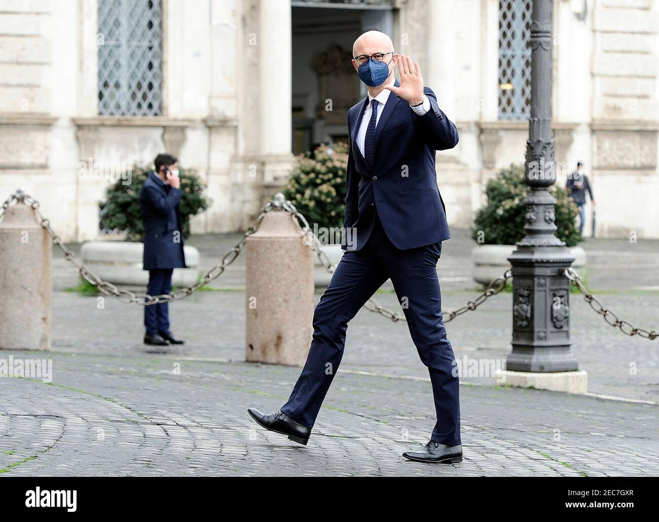 Rom, Italien. Februar 2021, 13th. Federico D'Incà zum Minister für die Beziehungen zum Parlament in der neuen Regierung Mario Draghi ernannt trifft zur Vereidigung im Quirinale ein Quelle: Independent Photo Agency/Alamy Live News Stockfoto