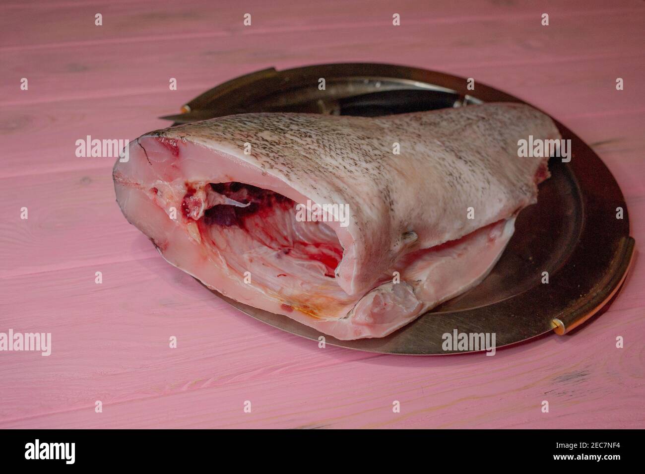 fothead Minnow Fisch frisch. Frischer Fothead Fisch. Stück roher Fisch Stockfoto