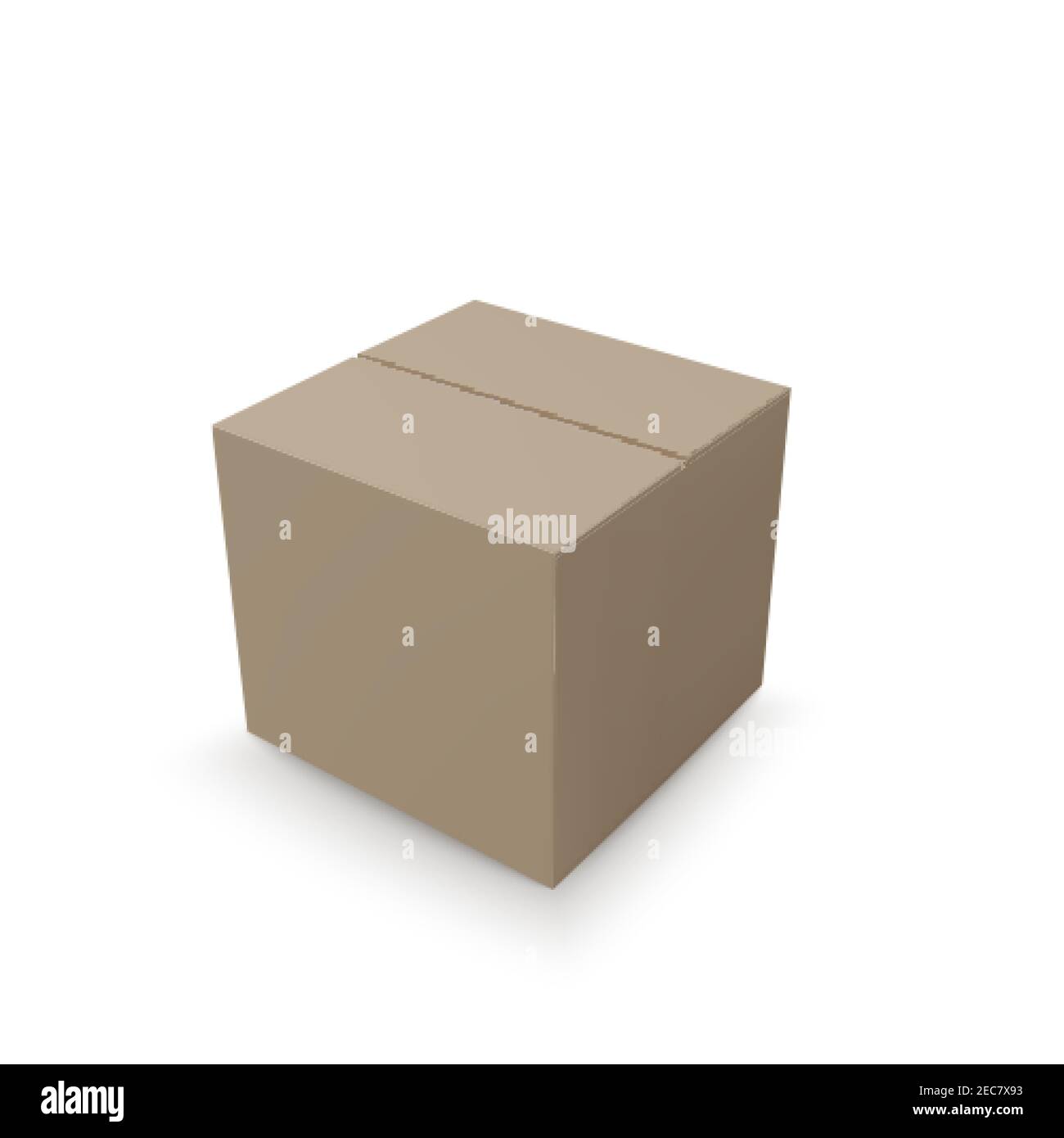 Geschlossene isometrische Box. Papierpaket. Realistischer Karton. Vektorgrafik Stock Vektor