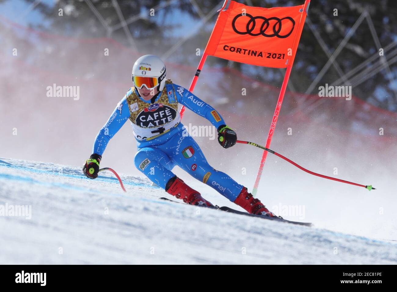 Cortina (BL, Italien. Februar 2021, 13th. Cortina (BL), Italien, Olympia delle Tofane, 13. Februar 2021, DELAGO Nadia (ITA) während 2021 FIS Alpine Ski Weltmeisterschaften - Abfahrt - Damen - Alpine Ski Rennen Credit: Sergio Bisi/LPS/ZUMA Wire/Alamy Live News Stockfoto