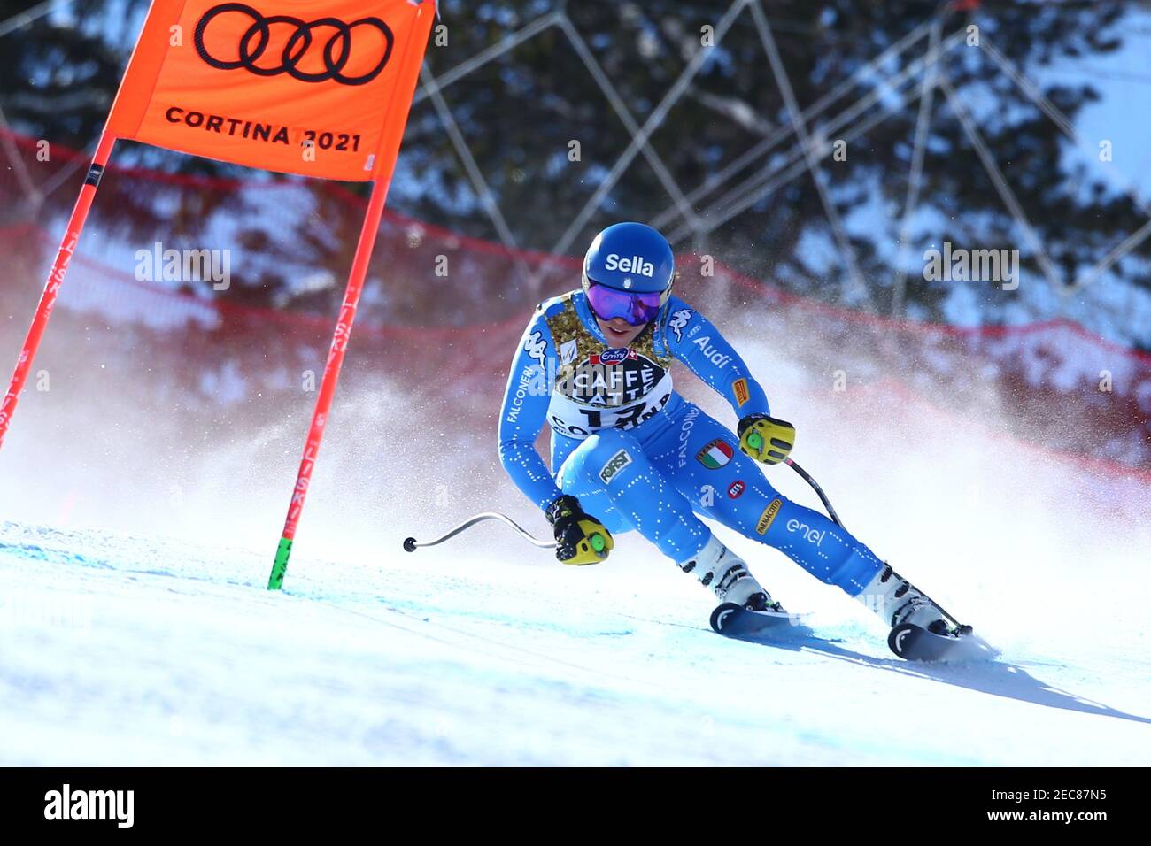 Cortina (BL, Italien. Februar 2021, 13th. Cortina (BL), Italien, Olympia delle Tofane, 13. Februar 2021, CURTONI Elena (ITA) während der FIS Alpine Ski-Weltmeisterschaften 2021 - Abfahrt - Damen - alpines Skirennen Credit: Sergio Bisi/LPS/ZUMA Wire/Alamy Live News Stockfoto