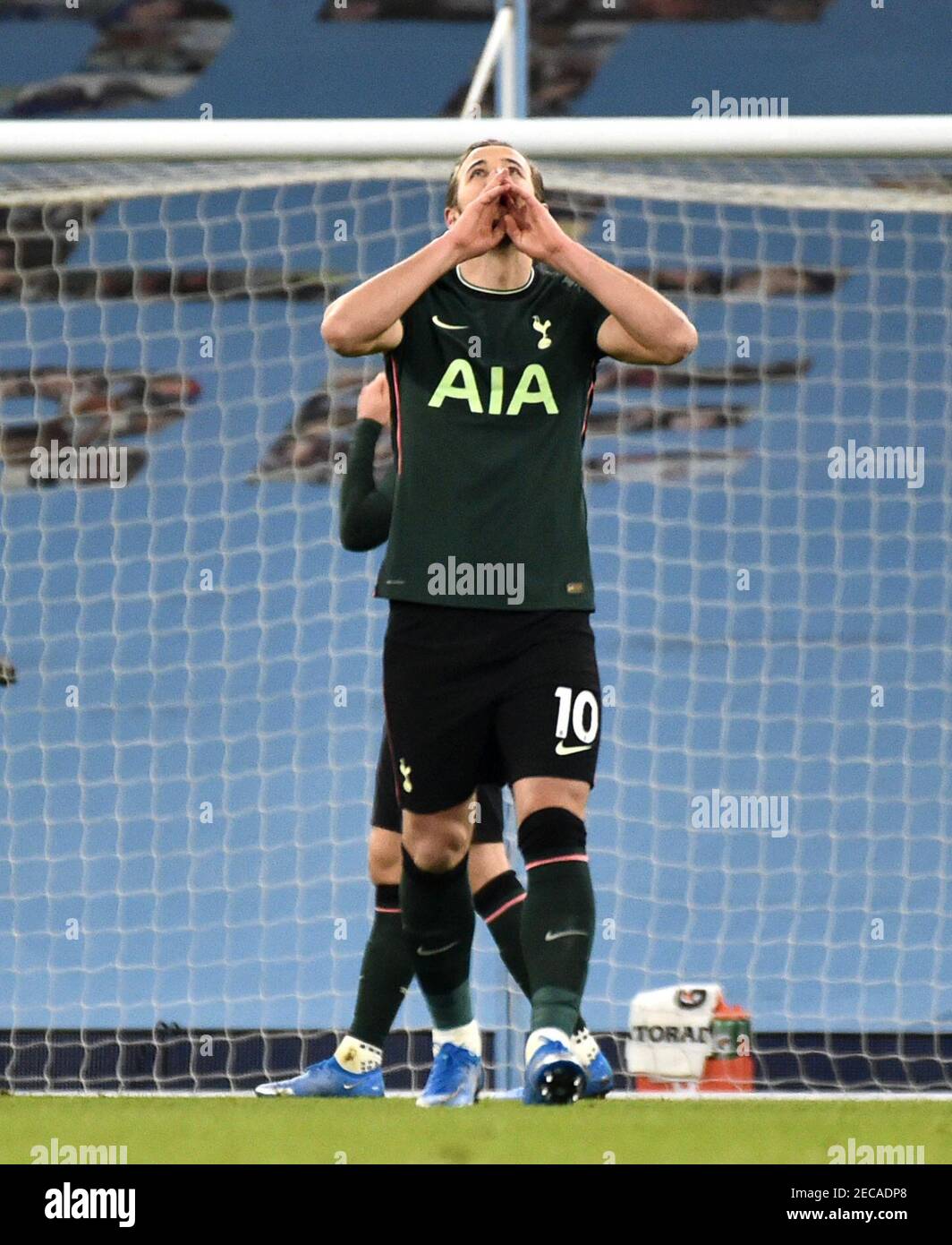 Harry Kane von Tottenham Hotspur hat sich geschlagen, nachdem Rodri von Manchester City während des Premier League-Spiels im Etihad Stadium in Manchester ihr erstes Tor erzielt hatte. Bilddatum: Samstag, 13. Februar 2021. Stockfoto