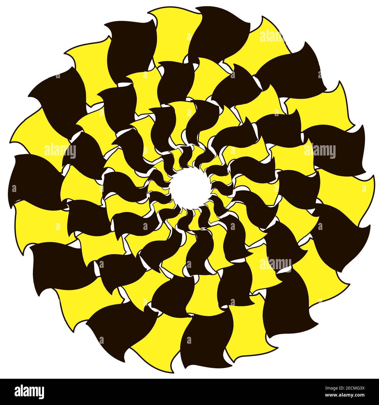 Spirale von unebenen Formen. Abstraktes EPS10 Vektor-Hintergrund-Symbol auf weiß isoliert. Stock Vektor
