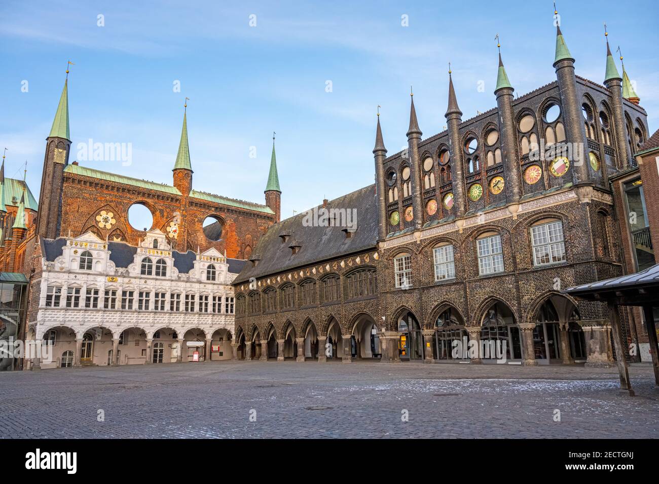 Das Rathaus der hansestadt Lübeck in Deutschland Stockfoto