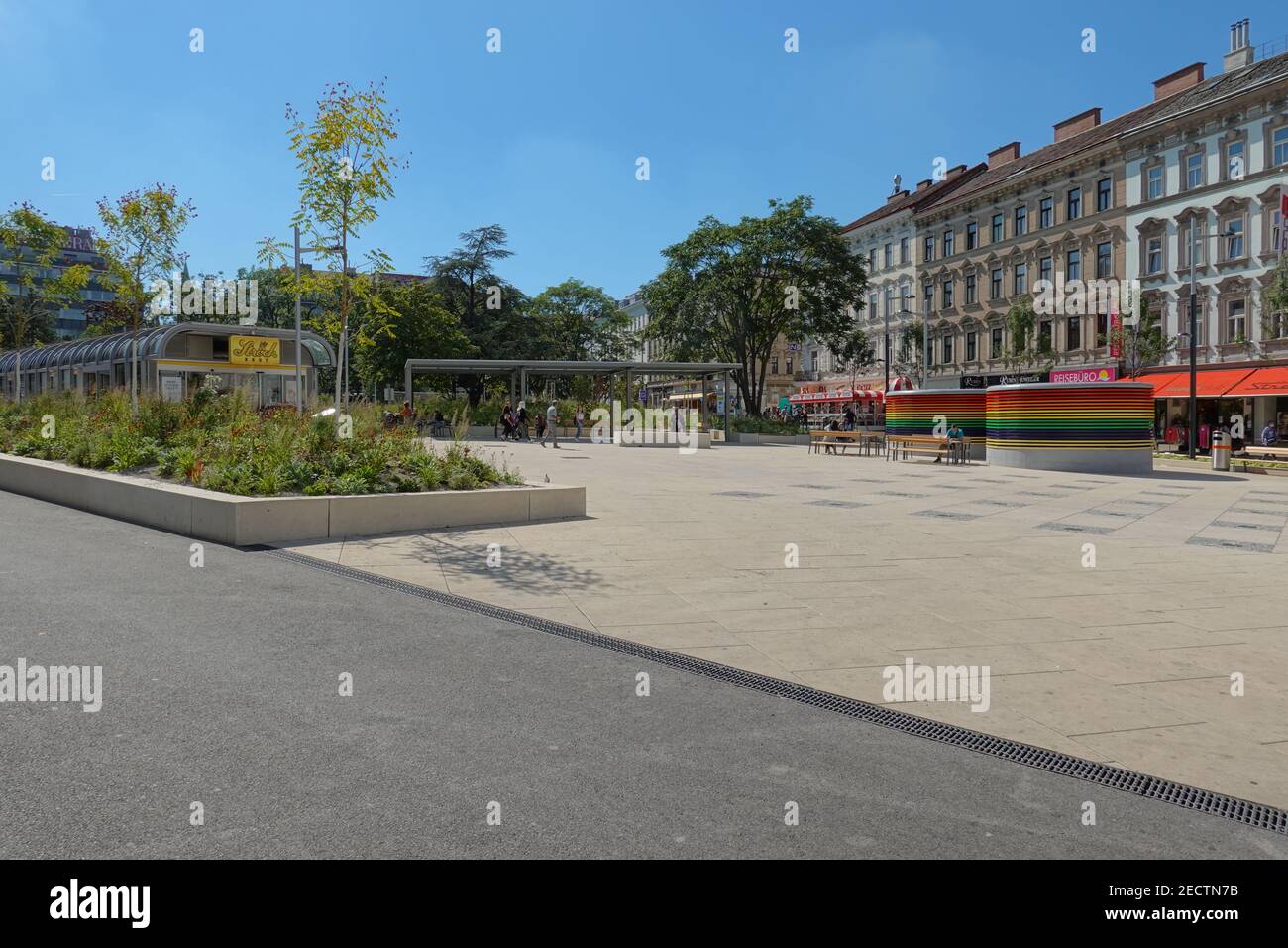 Wien, Reumannplatz, Neugestaltung 2020 Stockfoto