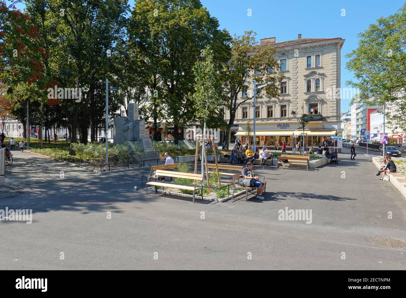 Wien, Reumannplatz, Neugestaltung 2020 Stockfoto