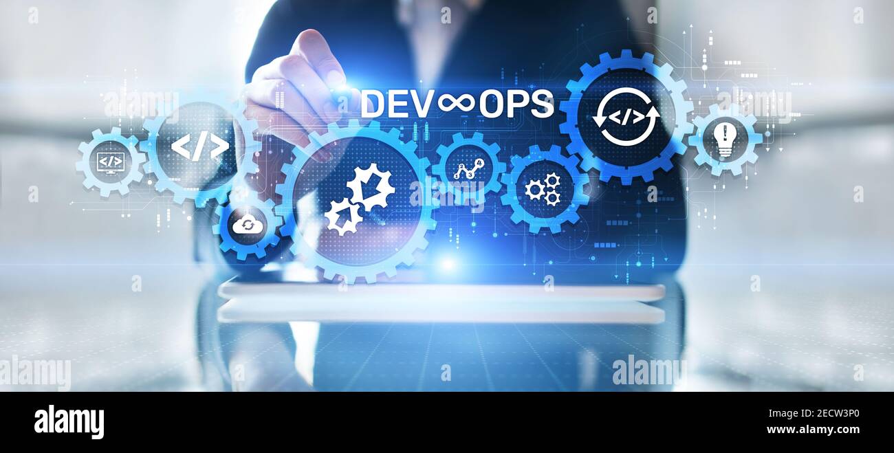 DevOps Methodology Development Operations agil Programmiertechnologie Konzept Stockfoto