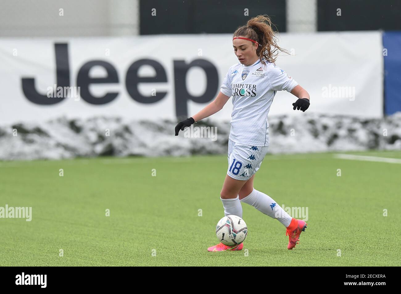 Vinovo (NACH, Italien. Februar 2021, 13th. Vinovo (TO), Italien, Juventus Training Center, 13. Februar 2021, Benedetta Glionna (Empoli) während des Juventus gegen Empoli Ladies - Italienisches Fußballspiel Coppa Italia für Frauen Credit: Danilo Vigo/LPS/ZUMA Wire/Alamy Live News Stockfoto