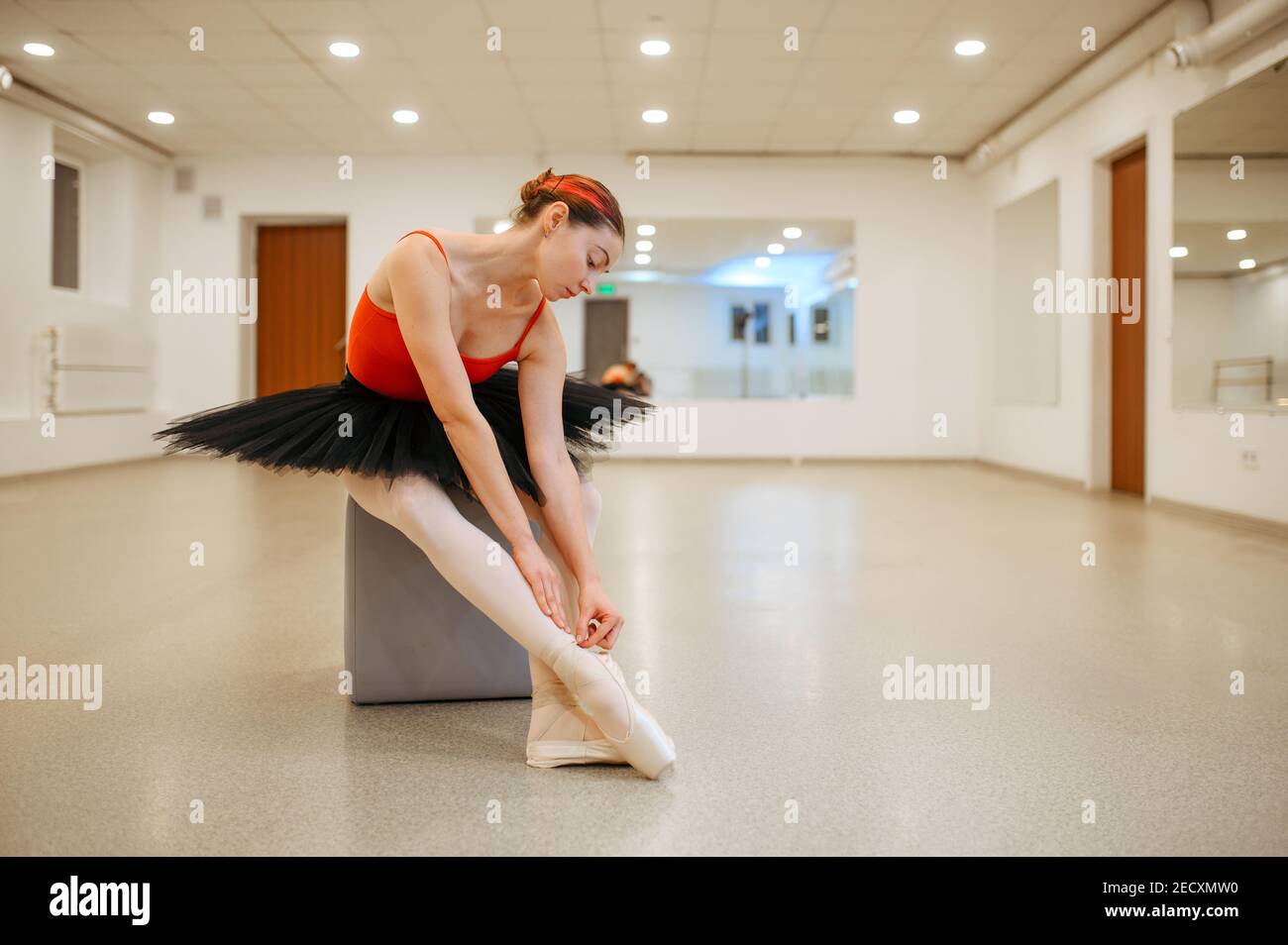 Choreograf leisures in der Klasse, Ballettschule Stockfoto