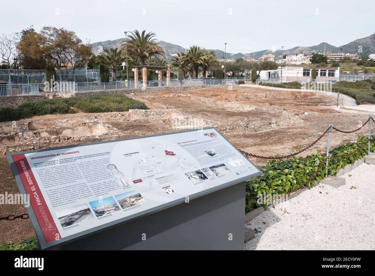 Römischer archäologischer Park - Finca del secretario, Fuengirola, Malaga, Andalusien, Spanien. Stockfoto