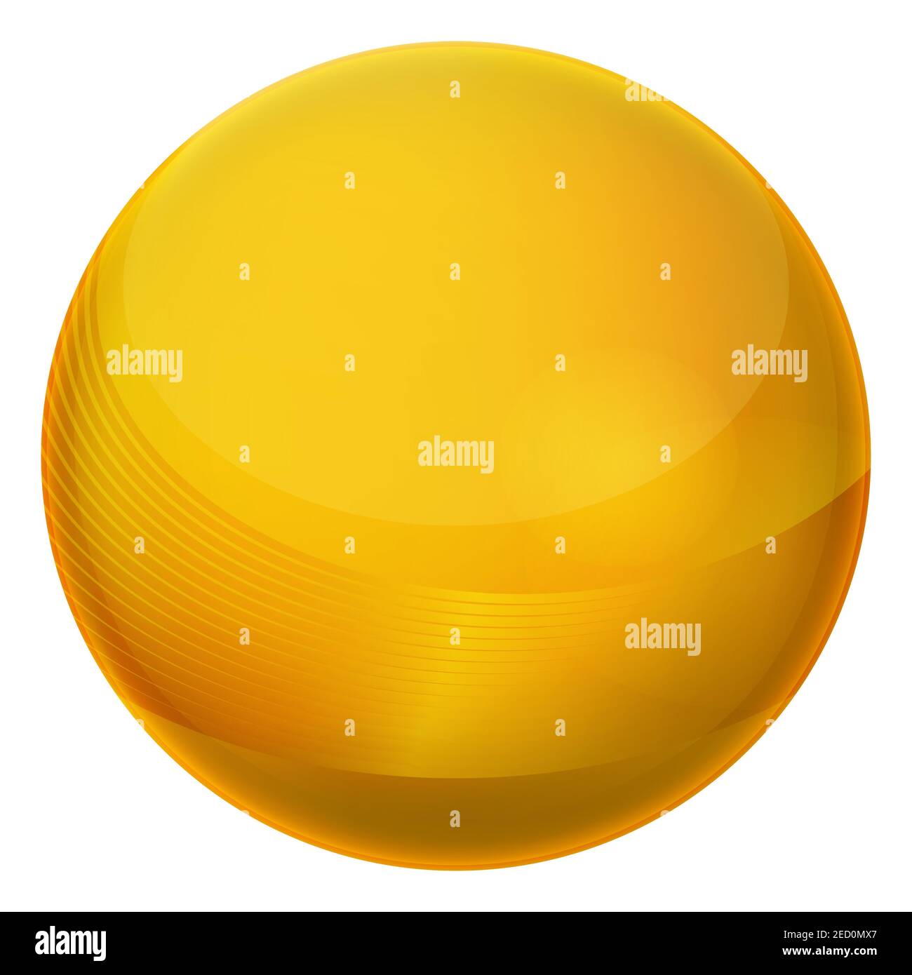 Glas orange Kugel oder kostbare Perle. Glänzende realistische Kugel, 3D abstrakte Vektorgrafik auf weißem Hintergrund hervorgehoben. Große goldene Metallblase Stock Vektor