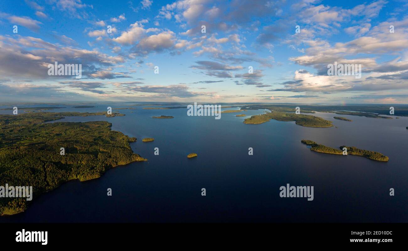 See Pielinen, Luftaufnahme, Nordkarelien, Finnland Stockfoto