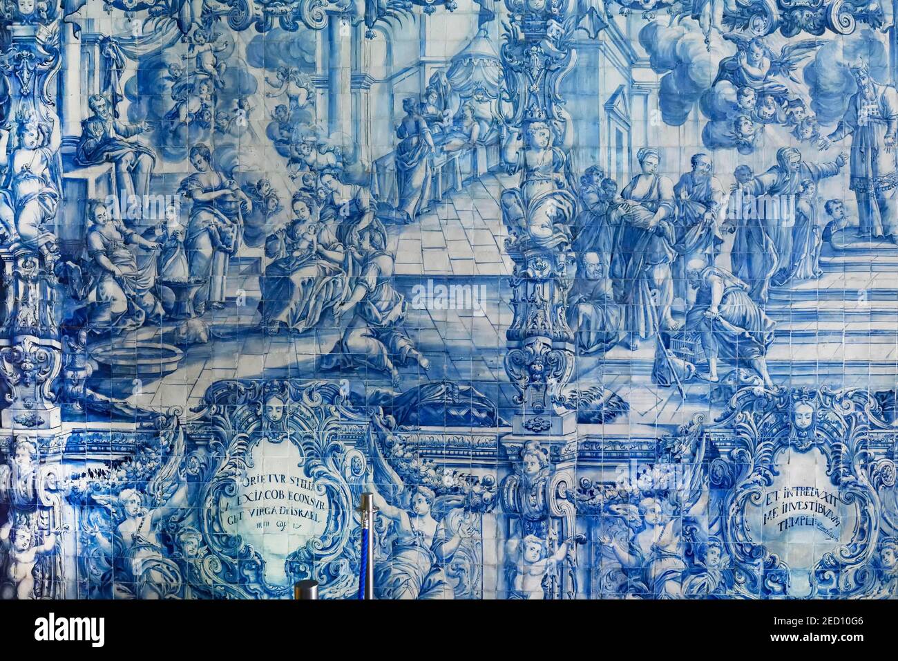 Maria von der Empfängnis Eremitage, Wand mit Azulejos bedeckt, Loule, Faro Bezirk, Algarve, Portugal Stockfoto