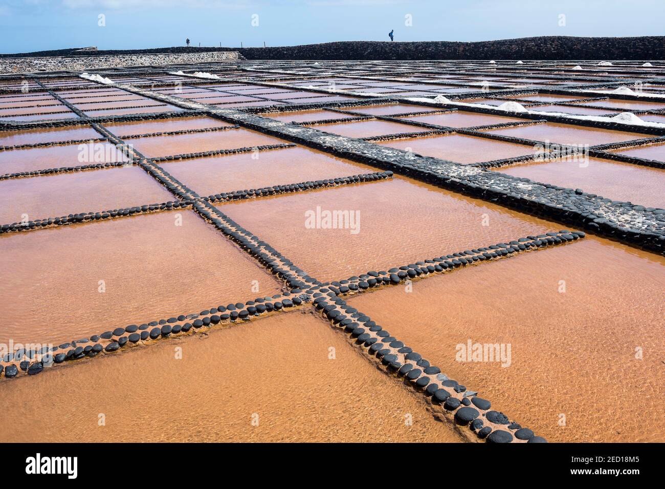 Salinen von Janubio, Lanzarote, Kanarische Inseln Stockfoto